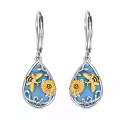 TOUPOP Sterling Silver Turquoise Butterfly Dragonfly Bee Hummingbird Ladybug Drop Earrings-0-0