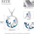 wholesale 925 Sterling Silver Mermaid Pendant Necklace with Blue Enamel Waves and Starfish Charm - Beach s for Women & Girls-0-2