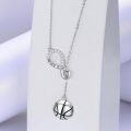 wholesale 925 Sterling Silver Basketball Infinity Sport Lariat Necklace Gift for Women-0-1