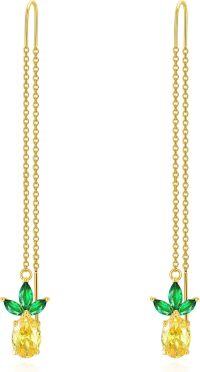 wholesale 925 Sterling Silver Pineapple Ear Thread Earrings for Women-Pineapple