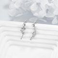 wholesale 925 Sterling Silver Rose & Gun Shape CZ Stud Earrings for Women-0-3