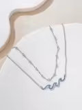 TOUPOP 925 Sterling Silver Sea Turtles Elephant Wave Cross Anklet-0-3