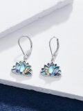wholesale 925 Sterling Silver Abalone Shell & Moonstone Lotus Drop Earrings for Women-0-2