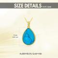 wholesale 14K Gold Teardrop Turquoise and Moissanite Infinity Necklace - 16 & 18 Chain-0-5