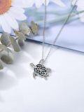 wholesale TOUPOP Fashion Sea Turtle Necklace For Women S925 Sterling Silver Ocean Jewelry Sea Turtle Gifts Celtic Pendant With Abalone Oxidized Vintage Christmas Gifts -0-3