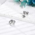 wholesale 925 Sterling Silver Cubic Zirconia Moon Stud Earrings Hypoallergenic s for Women Girls-0-1