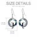 TOUPOP Sterling Silver Crystal Cat On Moon Dangle Drop Earrings-0-4
