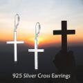 wholesale 925 Sterling Silver Cross Dangle & Drop Earrings with Engraved Message for Women-0-4