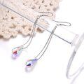wholesale 925 Sterling Silver with Rainbow Crystal Drop Dangle Earrings-0-1