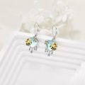 wholesale 925 Sterling Silver Heart-Shaped Flower and Honeybee Drop Earrings for Women & Girls-0-2