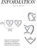 wholesale 925 Sterling Silver Heart-Shaped Crossed Hockey Sticks Stud Earrings for Women Girls Sport Lover Gift Jewelry Accessories-0-3