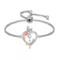 TOUPOP Sterling Silver Rose Heart Butterfly Initial P Letter Link Bracelet Jewelry Gifts-0-0