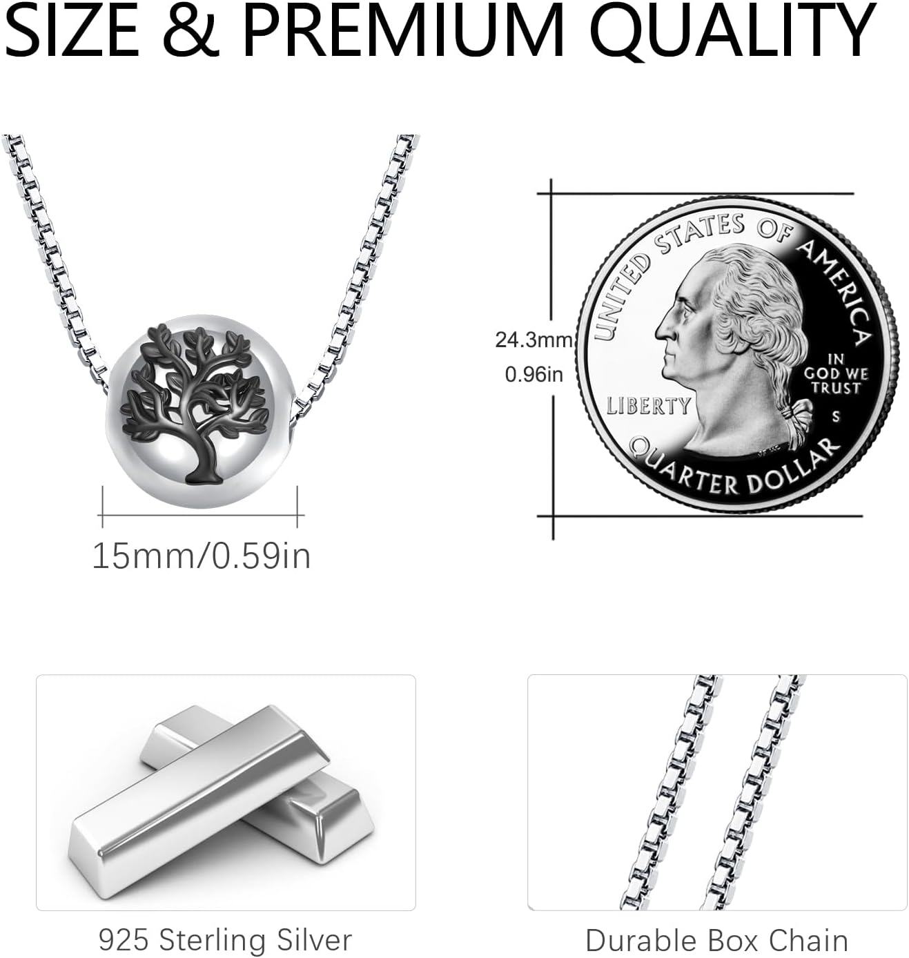 wholesale 925 Sterling Silver Tree of Life Cremation Jewelry Keepsake Pendant Necklace with Funnel and Screwdriver Tool Set for Ashes Memorial Gifts (Black)-0-5