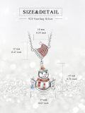 wholesale 925 Sterling Silver Orange Crystal Snowflake & Smiling Snowman Necklace for Women-0-1