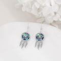 wholesale 925 Sterling Silver Dreamcatcher Star Drop Earrings with Abalone Shell and Cubic Zirconia Gifts for Her-0-1