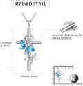 wholesale 925 Sterling Silver Blue Crystal Butterfly Cross Pendant Necklaces for Women Christian Gifts Religious Jewelry Mom Daughter Present-0-1