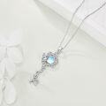 wholesale 925 Sterling Silver Moonstone Hummingbird Key Pendant Necklaces for Women s-0-3