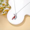 wholesale 925 Sterling Silver Cardinal Bird Branch Red Berry Pendant Necklace Love Gift for Women Mom-0-4