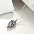 wholesale 925 Sterling Silver Celtic Knot Heart Keepsake Pendant with Funnel and Chain - Memorial Jewelry for Ashes (Black)-0-2