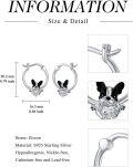 wholesale 925 Sterling Silver French Bulldog Huggie Hoop Earrings with Crystal Accents for Women Dog Lover Gift Ideas-0-3