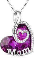 wholesale TOUPOP Gift For Mom Sterling Silver I Love You Mom Jewelry With Heart Crystal Birthday Gifts For Mom From Son Daughter -0-0