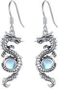 wholesale 925 Sterling Silver Moonstone Dragon Drop Earrings for Women and Men-0-0