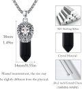 wholesale 925 Sterling Silver Black Obsidian Healing Crystal Dragon Head Pendant Necklaces for Men & Women-0-5