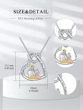 wholesale Sterling Silver Heart Pendant Necklace for Father Daughter-0-4