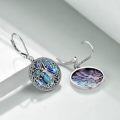 wholesale 925 Sterling Silver Abalone Shell Tree of Life Drop Earrings with Volcanic Stone and Celtic Design-0-2