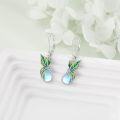 wholesale 925 Sterling Silver Moonstone Green Leaf Drop Earrings for Women-0-2