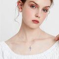 wholesale 925 Sterling Silver Cross Pendant With Red Gemstone And Lily Design-0-20