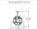 wholesale 925 Sterling Silver Compass Pendant Necklace with Blue World Map and White Stone Accents-0-3