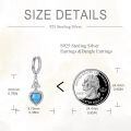 wholesale 925 Sterling Silver Heart Charm Drop Earrings With Turquoise And Zirconia-0-4