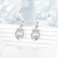 wholesale 925 Sterling Silver Celtic Knot Hug Heart Blue Crystal Drop Earrings-0-2