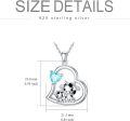 wholesale Sterling Silver Stone Cute Animal Pendant Necklace for Couples Sister Daughter Mother Birthday Gift-0-157