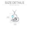 wholesale 925 Sterling Silver Mom Heart Shape Animal Pendant Necklaces for Women Girls Family Love Gift-0-157