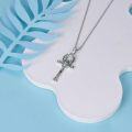 wholesale 925 Sterling Silver Ankh Cross Pendant with Egyptian God Amulet and Chain for Men Women  48cm/60cm Length-0-3