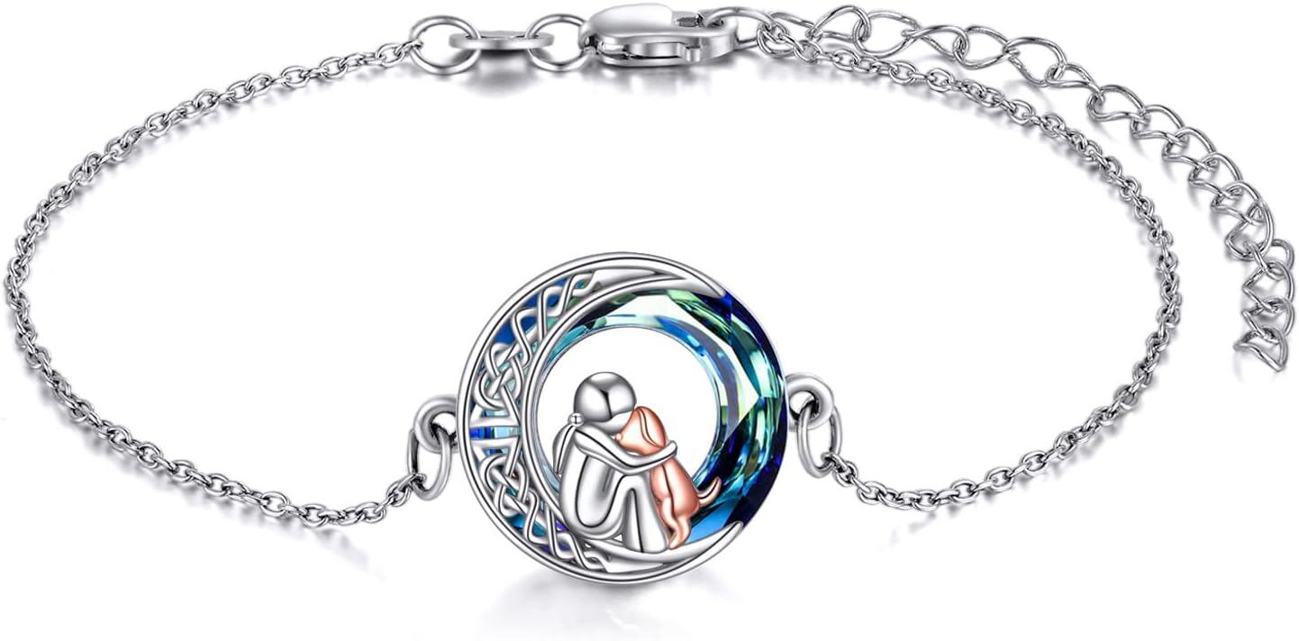  Sterling Silver Stone Horse Adjustable Bracelet for Women -0-0
