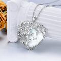 TOUPOP Sterling Silver & Stone Initial Letter Pendant Necklace-0-5