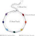 wholesale 925 Sterling Silver Rainbow 7 Chakra Stones Yoga Bracelet for Women Wife Girlfriend-0-5
