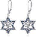wholesale 925 Sterling Silver Blue Enamel Star of David Dangle Earrings for Women Mothers Day GiftÓÌÌ«½ÌÊÎÆ·Ä¸Ç×½ÚÀñÎï-0-0