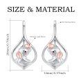 wholesale 925 Sterling Silver Cute Elephant Heart Moonstone Drop Earrings Rose Gold Plated-0-4