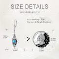 wholesale 925 Sterling Silver Turquoise Filigree Drop Earrings with Leverbacks-0-3