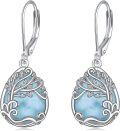 wholesale Sterling Silver Moonstone Leverback Teardrop Dangle Earrings for Women-0-42