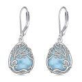 wholesale 925 Sterling Silver Tree Of Life Drop Earrings Wholesale With Green Stone-0-42