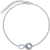 wholesale TOUPOP Bracelet For Women Sterling Silver Infinity Symbol Bracelet With Purple Crystal Birthday Jewelry Gifts For Women Wife Girlfriend -undefined