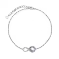 TOUPOP Sterling Silver Purple Crystal Infinity Bracelet For Women-0-0