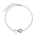 TOUPOP Sterling Silver Purple Crystal Infinity Bracelet For Women-0-0