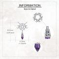 wholesale 925 Sterling Silver Purple Crystal Pentagram Triple Moon Goddess Pendant Necklace Wiccan Witchcraft s for Her-0-4