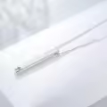 TOUPOP Sterling Silver Opal Necklace Vertical Bar Faith Hope Love Heartbeat Birthday Gift-0-4